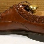 BRAGANO COLE HAAN SADDLE TAN ITALIAN WEAVE LEATHER TOP & LEATHER OXFORDS 9.5M