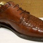 BRAGANO COLE HAAN SADDLE TAN ITALIAN WEAVE LEATHER TOP & LEATHER OXFORDS 9.5M