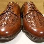 BRAGANO COLE HAAN SADDLE TAN ITALIAN WEAVE LEATHER TOP & LEATHER OXFORDS 9.5M