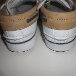 Men’s Timberland Boat Shoes EUC Sz 10.5M White w Tan Trim Unique!!