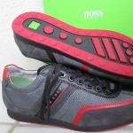 $150.0 Hugo Boss Men’s Fashion Sneakers Space Up Leather Shoes Black/gray SIZ 10