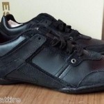 DIESEL men size 11 black leather sneakers EXCURSE model