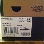 BNIB Vans Authentic CA US 10.5 Birds Navy Blue