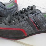 $150.0 Hugo Boss Men’s Fashion Sneakers Space Up Leather Shoes Black/gray SIZ 10