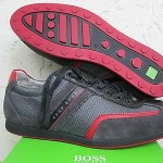 $150.0 Hugo Boss Men’s Fashion Sneakers Space Up Leather Shoes Black/gray SIZ 10