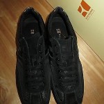 NEW  HUGO BOSS Orange Label Silvans Black Sneakers Size 9 US