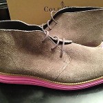 NEW cole haan luargrand chukka gray & pink suede ankle boots / shoes size 10