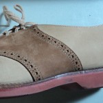 COLE HAAN VINTAGE BROWN BEIGE SADDLE OXFORD SHOES RED SOLES MENS SIZE 10 D