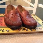 COLE HAAN MENS CITY CORDOVAN BROWN LEATHER PENNY LOAFERS SIZE  9D.