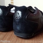 DIESEL men size 13 black leather fashionable sneakers shoes model LOOP