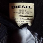 DIESEL men size 13 black leather fashionable sneakers shoes model LOOP