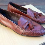 BRAGANO BY COLE HAAN MEN’S SZ 11.5 M TASSEL LOAFERS SLIPON BROWN LEATHER SHOES