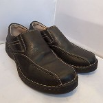 Clarks Harrier Black Pebbled Leather Slip On Loafers Casual Shoes Mens Sz 10 M