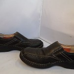 Clarks Harrier Black Pebbled Leather Slip On Loafers Casual Shoes Mens Sz 10 M