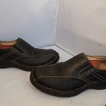 Clarks Harrier Black Pebbled Leather Slip On Loafers Casual Shoes Mens Sz 10 M