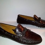 COLE HAAN Brown Croc Driving Moccasins Loafers Mens Shoes Size 9.5 M