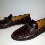 COLE HAAN Brown Croc Driving Moccasins Loafers Mens Shoes Size 9.5 M