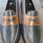 MEN’S CLASSIC BLACK WITH TAN COLE HAAN SHOES ,,,SIZE 10.5 M