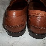 MENS COLE HAAN BROWN LEATHER TASSEL LOAFERS WORK SHOES 10.5 RT HEEL REPAIRED
