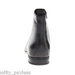 NEW Hugo Boss Vermins Pull On Leather Ankle Dress Zip Boots Mens 9 Black NIB