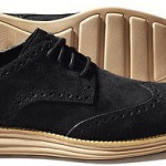 Mens Cole Haan LunarGrand Wing-Tip, Black/Tan