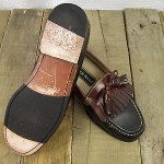 Mens shoes COLE HAAN black brown leather tassel kiltie loafers sz 9 D