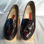MEN’S COLE HAAN TASSLE LOAFER SLIP ONS SHOES DARK BURGUNDY SIZE 8.5 WIDTH E
