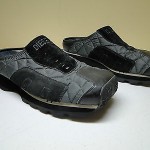 Sick!! DIESEL Mens 11 Black Slip On Loafers Clogs Leather Suede Nylon Shoes