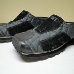 Sick!! DIESEL Mens 11 Black Slip On Loafers Clogs Leather Suede Nylon Shoes
