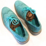 New Cole Haan – Mens LunarGrand Wing Tip – Poolside Blue