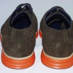 Cole Haan Lunargrand Wingtip Oxford, Suede Upper, Dark Brown/Orange, 9.5 M, New