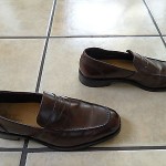 mens cole haan penny loafers brown leather shoes size 9.5 m