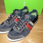 NEW HUGO BOSS GREEN LABEL DARK BLUE/BLACK/RED MEN WALKING SHOES Size 44