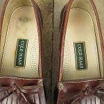 Mens shoes COLE HAAN black brown leather tassel kiltie loafers sz 9 D
