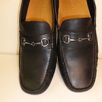 Cole Haan Black leather slip on moccasins  with buckles size 9.5M