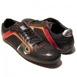 $245 HUGO BOSS Red Label Black Brown Sneakers 13 46 Mens Shoes Trainers 12.5 47