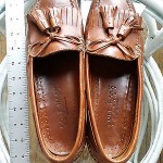 Cole Haan Country Brown Brazil Handsewn Leather Loafers w/ Fringed Tassels 9.5 D
