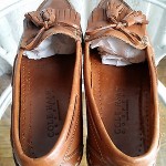 Cole Haan Country Brown Brazil Handsewn Leather Loafers w/ Fringed Tassels 9.5 D