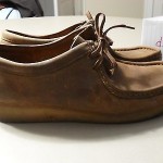 mens clarks wallabees size 10 brown distressed leather low top