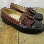 Mens shoes COLE HAAN black brown leather tassel kiltie loafers sz 9 D