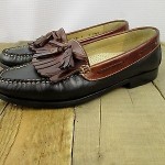 Mens shoes COLE HAAN black brown leather tassel kiltie loafers sz 9 D