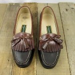 Mens shoes COLE HAAN black brown leather tassel kiltie loafers sz 9 D
