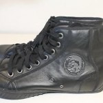 DIESEL *NEW* #93243 “Hayvn” Mens 12 45 Black Leather High Top Sneakers Shoes yz
