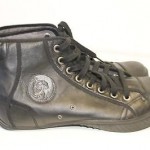 DIESEL *NEW* #93243 “Hayvn” Mens 12 45 Black Leather High Top Sneakers Shoes yz