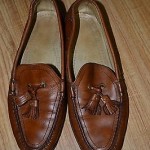 COLE HAAN MENS BROWN LEATHER TASSLE LOAFER DRIVING SHOES SZ 10 D