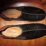 GREAT MEN’S COLE HAAN NWOB BLACK & BROWN LEATHER SLIP ON LOAFERS – SIZE 10.5 M