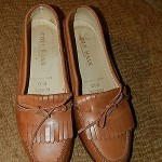 COLE HAAN MEN 9.5 – 9 1/2 TAN  BROWN LEATHER LOAFER SLIDE ON