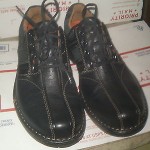 CLARKS UNSTRUCTURED BLACK LEATHER SHOES OXFORDS “NEW” NO BOX US 10.5 M