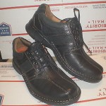 CLARKS UNSTRUCTURED BLACK LEATHER SHOES OXFORDS “NEW” NO BOX US 10.5 M
