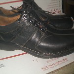 CLARKS UNSTRUCTURED BLACK LEATHER SHOES OXFORDS “NEW” NO BOX US 10.5 M